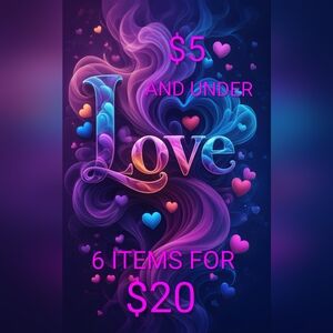 6/$20 $5 CLEARANCE SALE!!